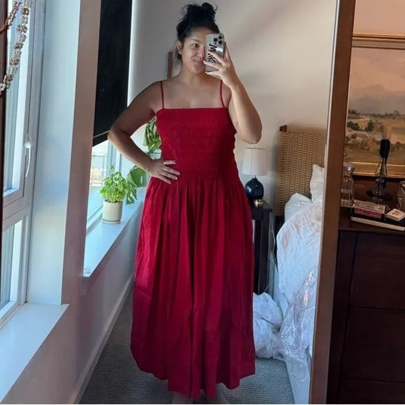 Madewell poplin Smocked Bodice Dress - Picture 3 of 11